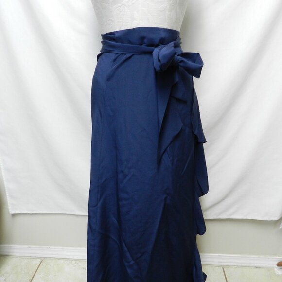 Lilly Pulitzer Berdine 100% Silk Maxi Wrap skirt long blue $198 Size Sz 12 - Picture 1 of 11